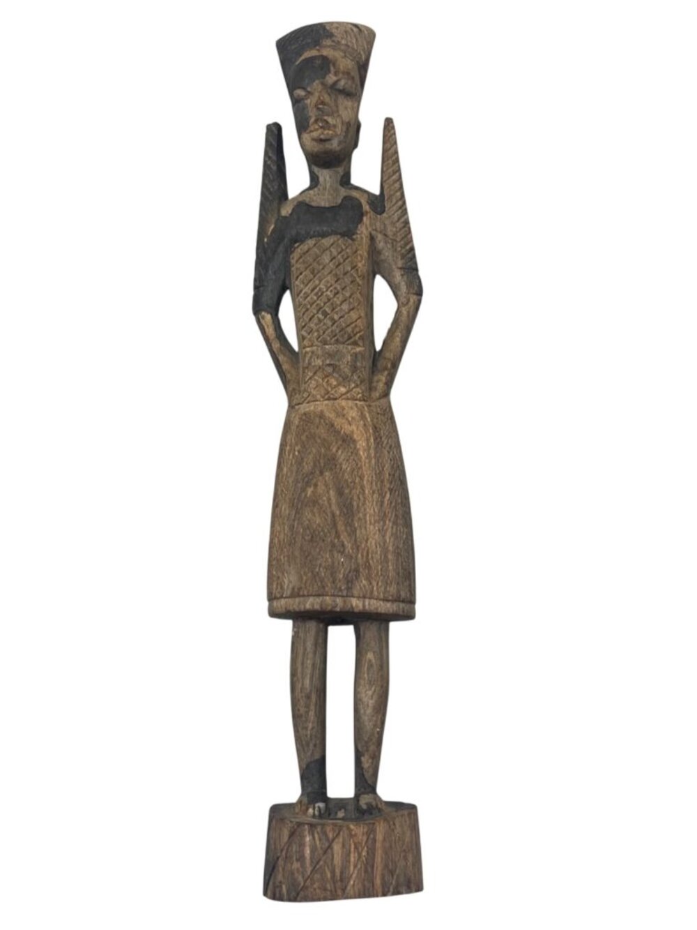 Hand-Carved Ebony Wood Figurine Tribal Design Genuine BESO Product Made Kenya